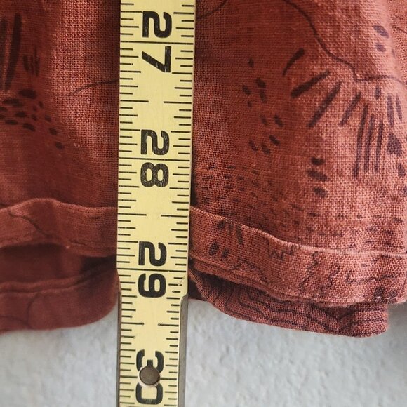 REI Cooperative Shirt Mens 2XL Rust Brown Organic Cotton Hemp Outdoors Map Print - Picture 9 of 10